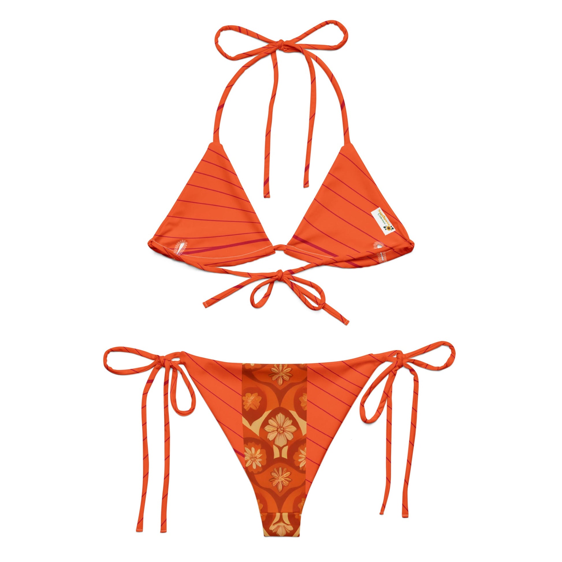 All - over print recycled string bikini - Sunflower Cabana