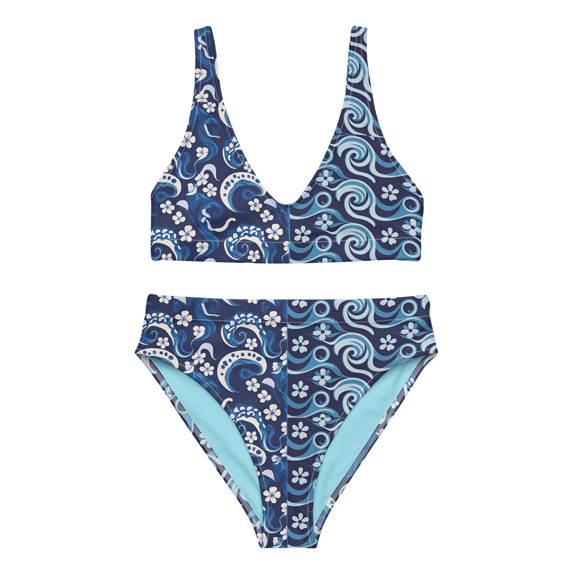 Serenity Flow Recycled high - waisted bikini - Sunflower Cabana