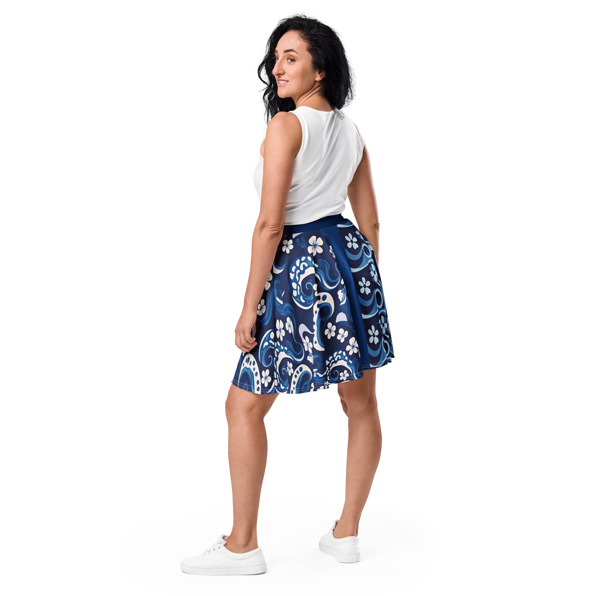 Serenity Flow Skater Skirt - Sunflower Cabana