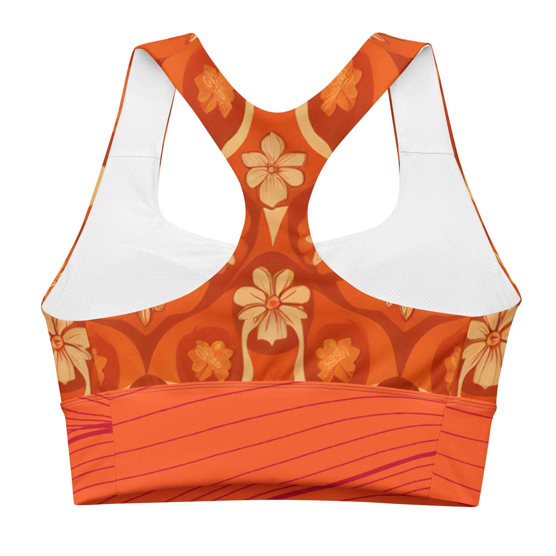Wildfire Spirit Recycled Longline Sports Bra - Sunflower Cabana