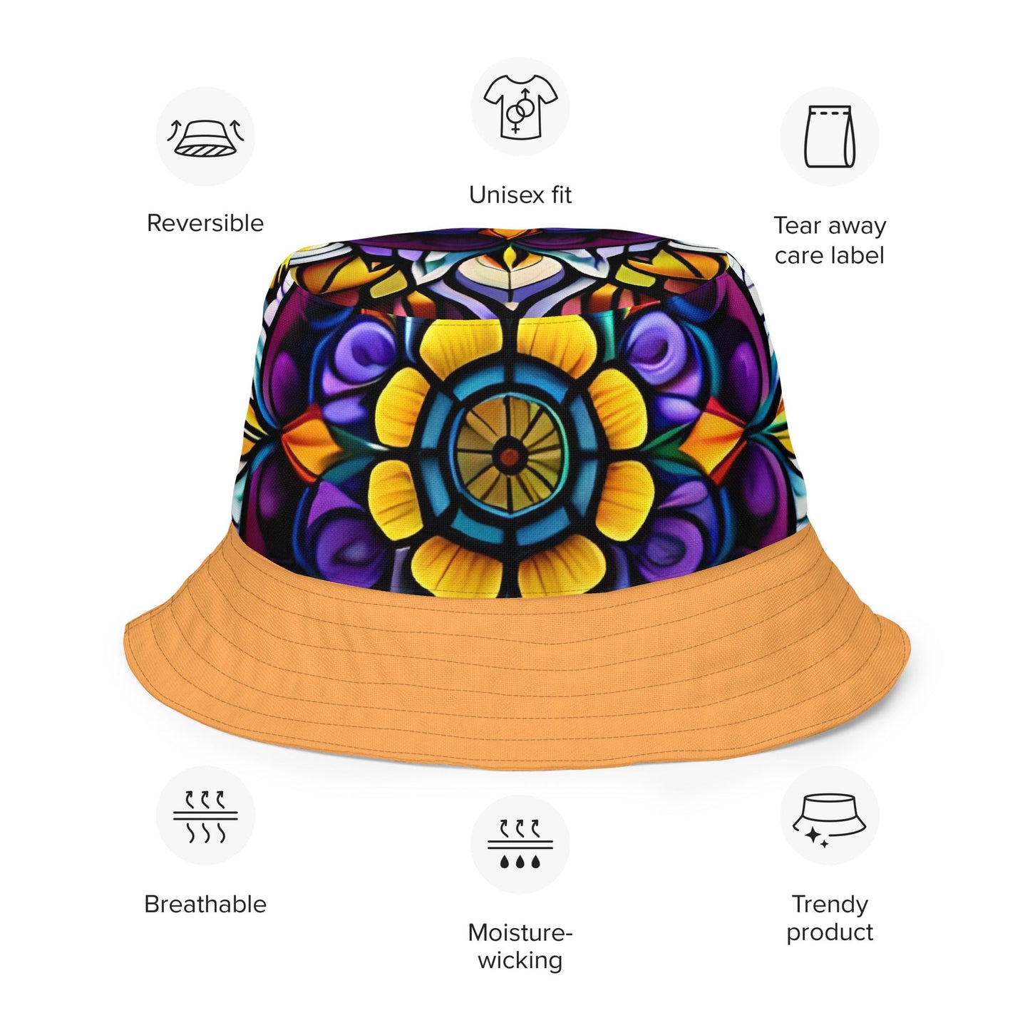 Kaleidoscope Sunflower Reversible bucket hat - Sunflower Cabana