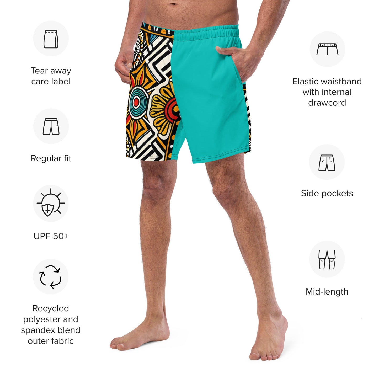 Trippie Hippie Men's swim trunks - Sunflower Cabana