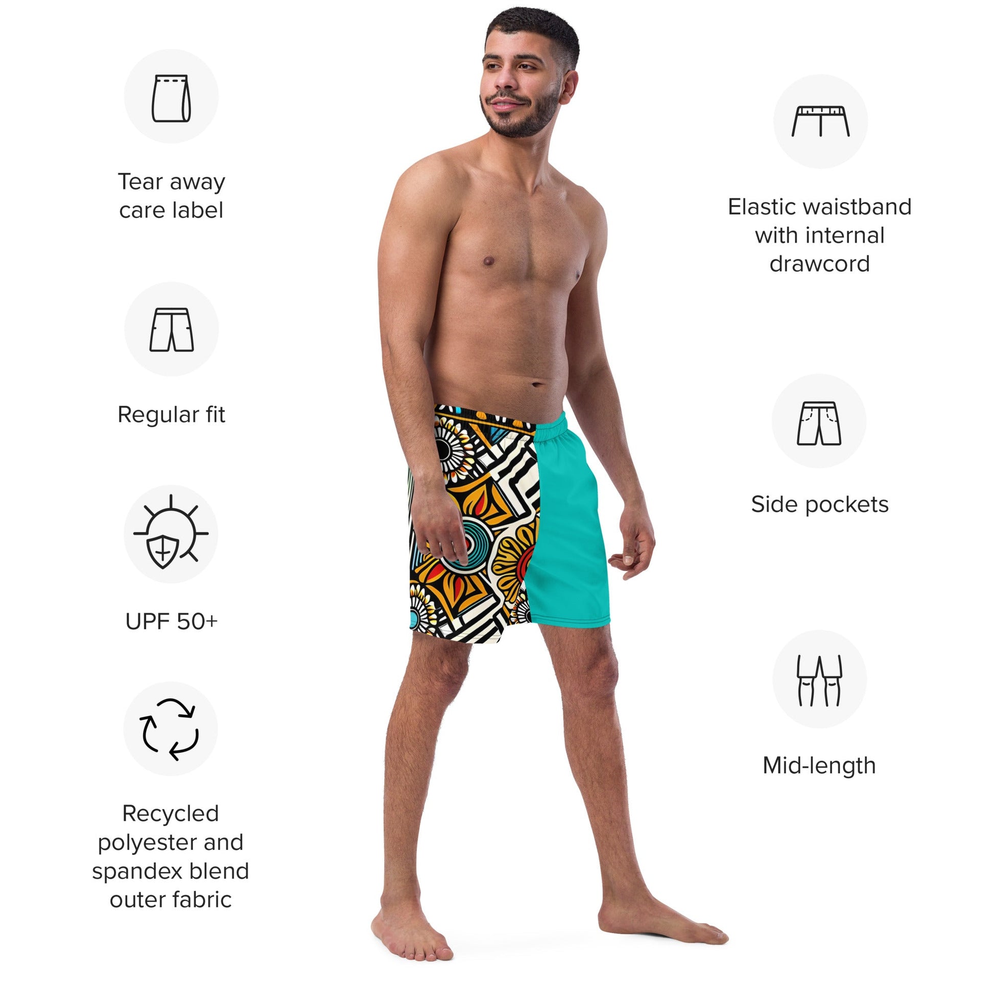 Trippie Hippie Men's swim trunks - Sunflower Cabana