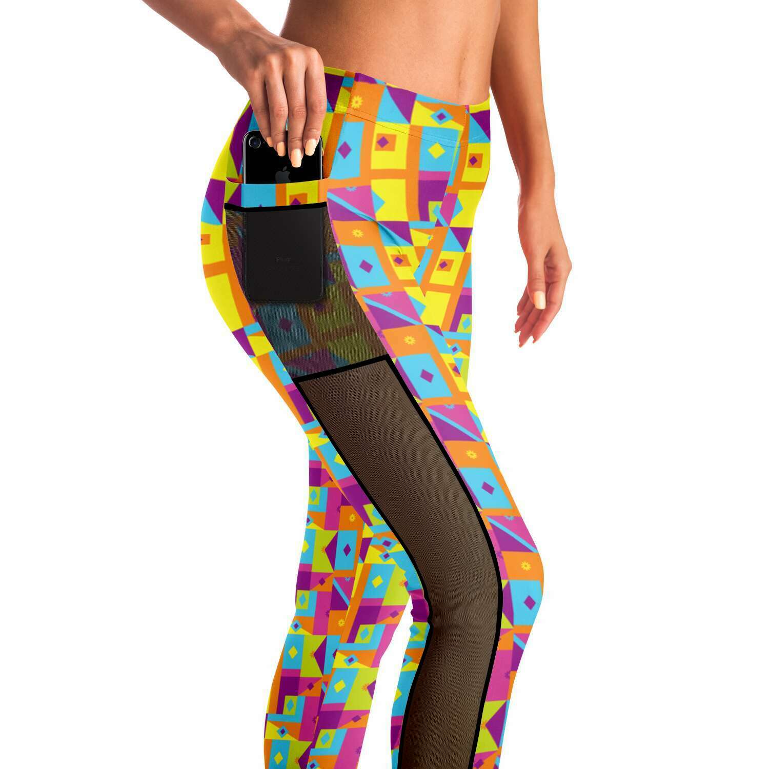 Neon Lights Pocket Leggings - Sunflower Cabana