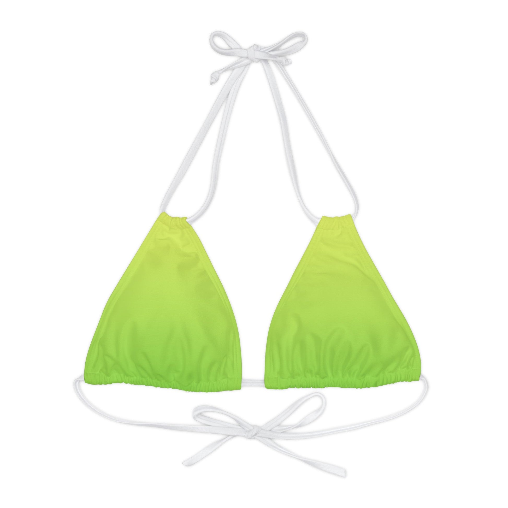 Neon Nights Green - Strappy Triangle Bikini Top - Sunflower Cabana