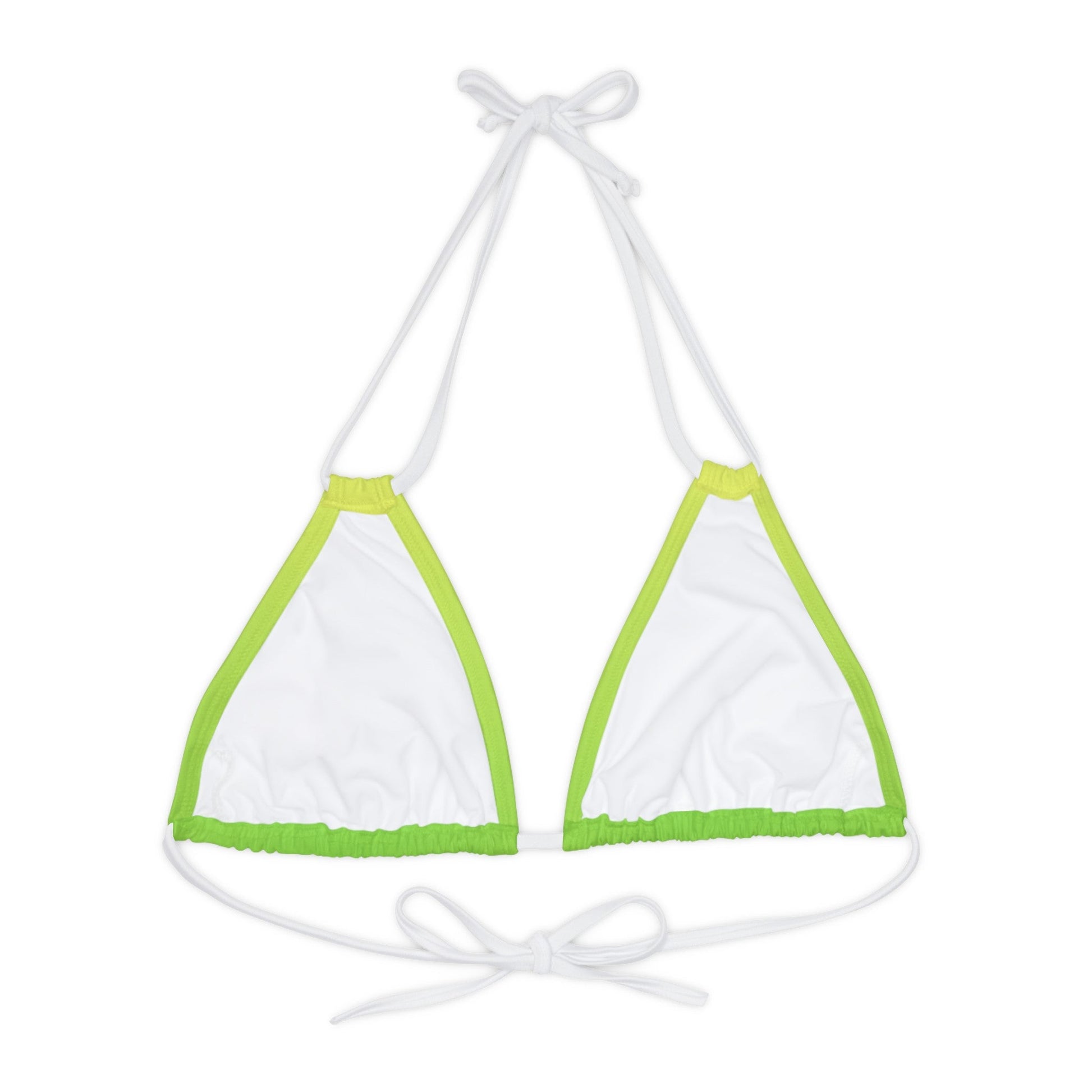 Neon Nights Green - Strappy Triangle Bikini Top - Sunflower Cabana