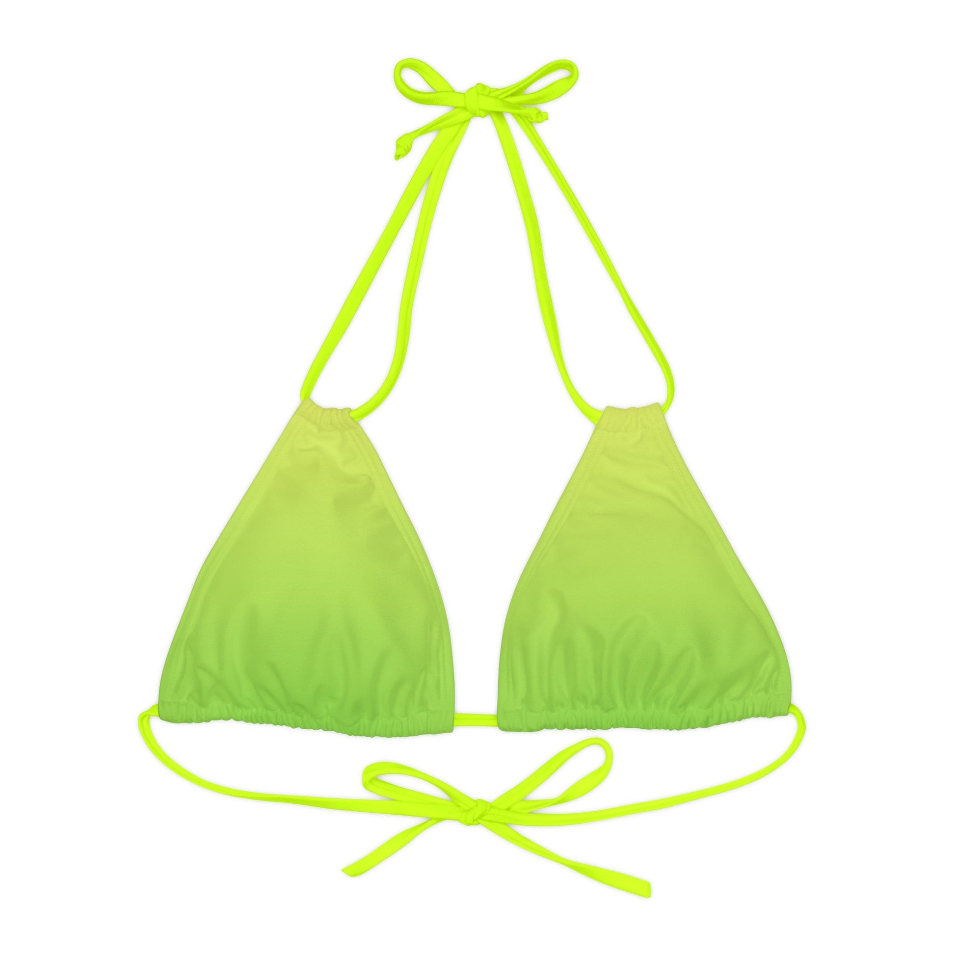 Neon Nights Green - Strappy Triangle Bikini Top - Sunflower Cabana