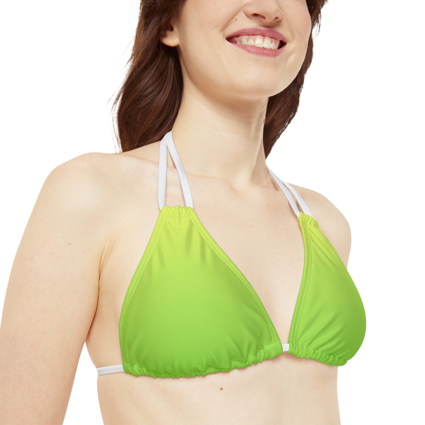 Neon Nights Green - Strappy Triangle Bikini Top - Sunflower Cabana