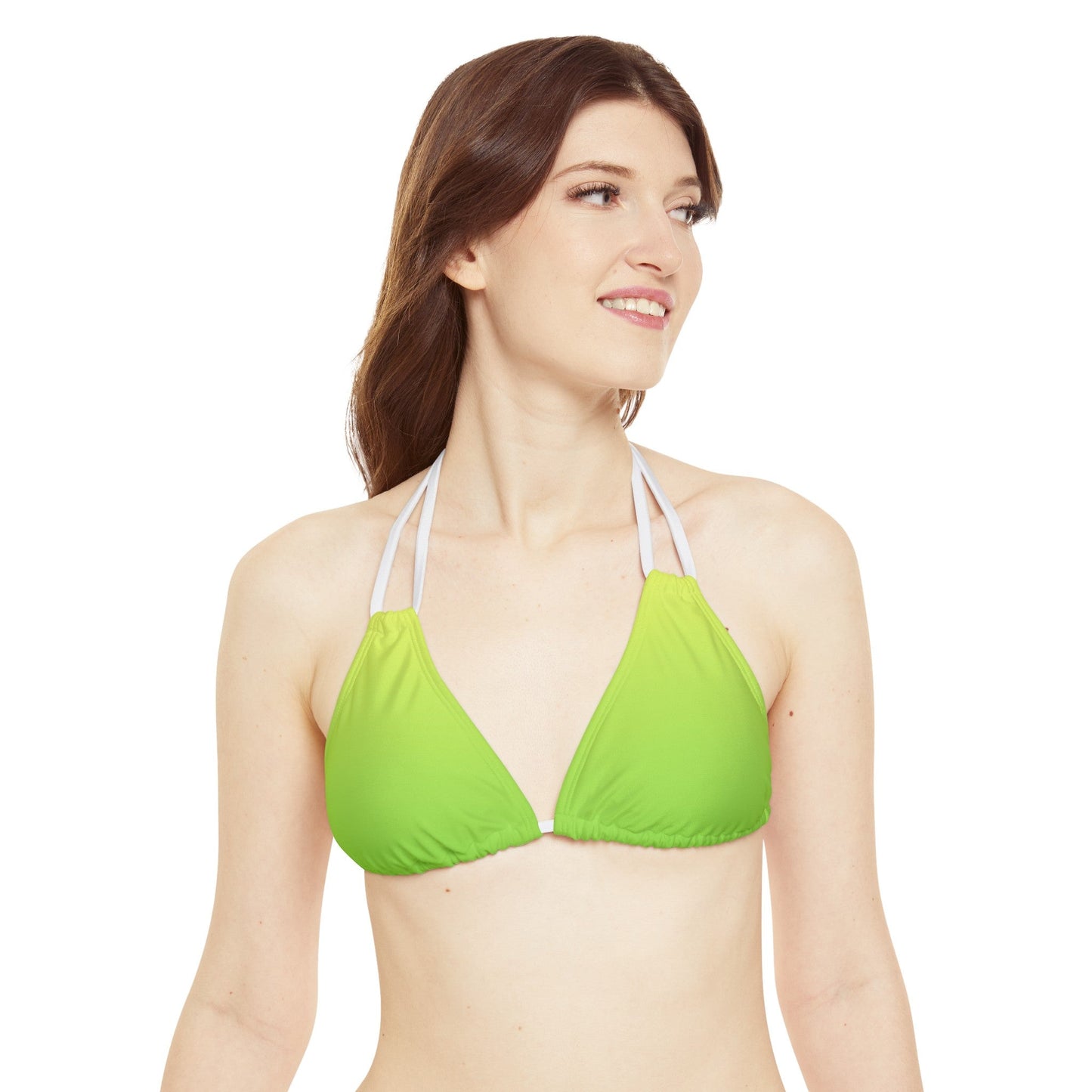 Neon Nights Green - Strappy Triangle Bikini Top - Sunflower Cabana