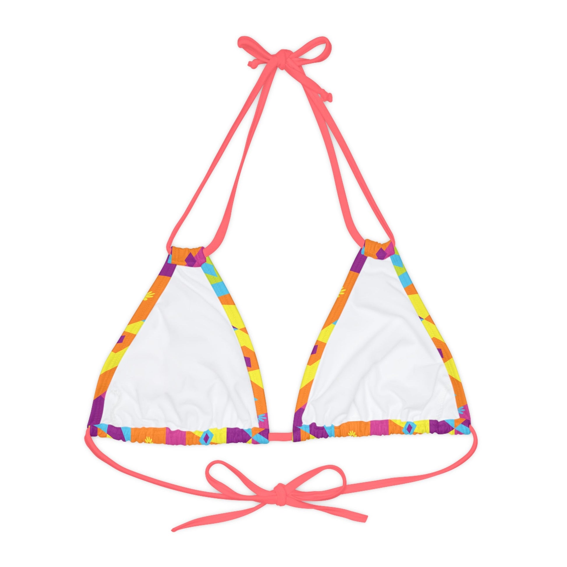 Neon Nights Strappy Triangle Bikini Top - Sunflower Cabana