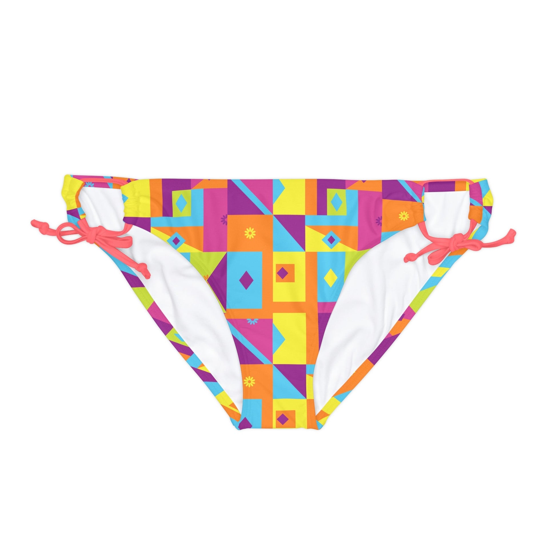 Neon Nights Tie Side Bikini Bottom - Sunflower Cabana