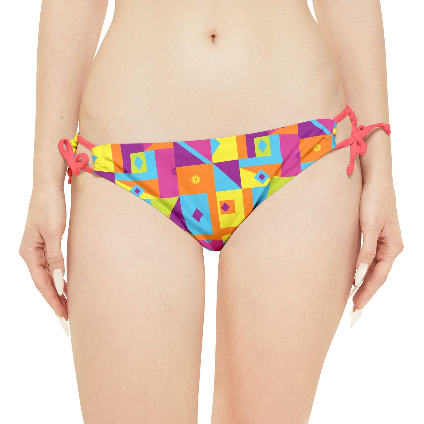 Neon Nights Tie Side Bikini Bottom - Sunflower Cabana