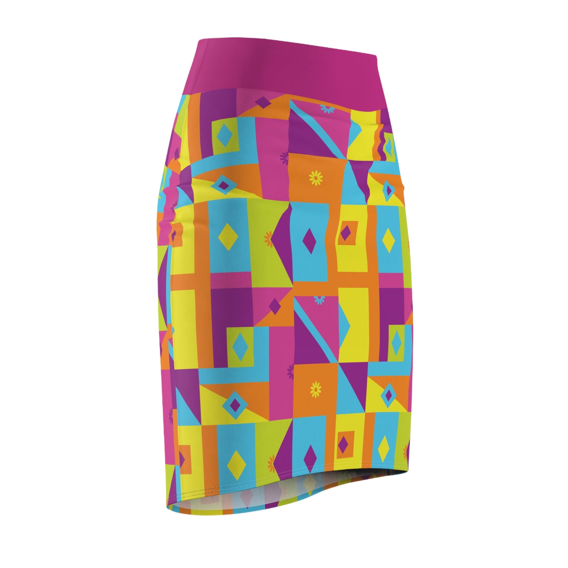 Neon Nights Women's Pencil Skirt (AOP) - Sunflower Cabana