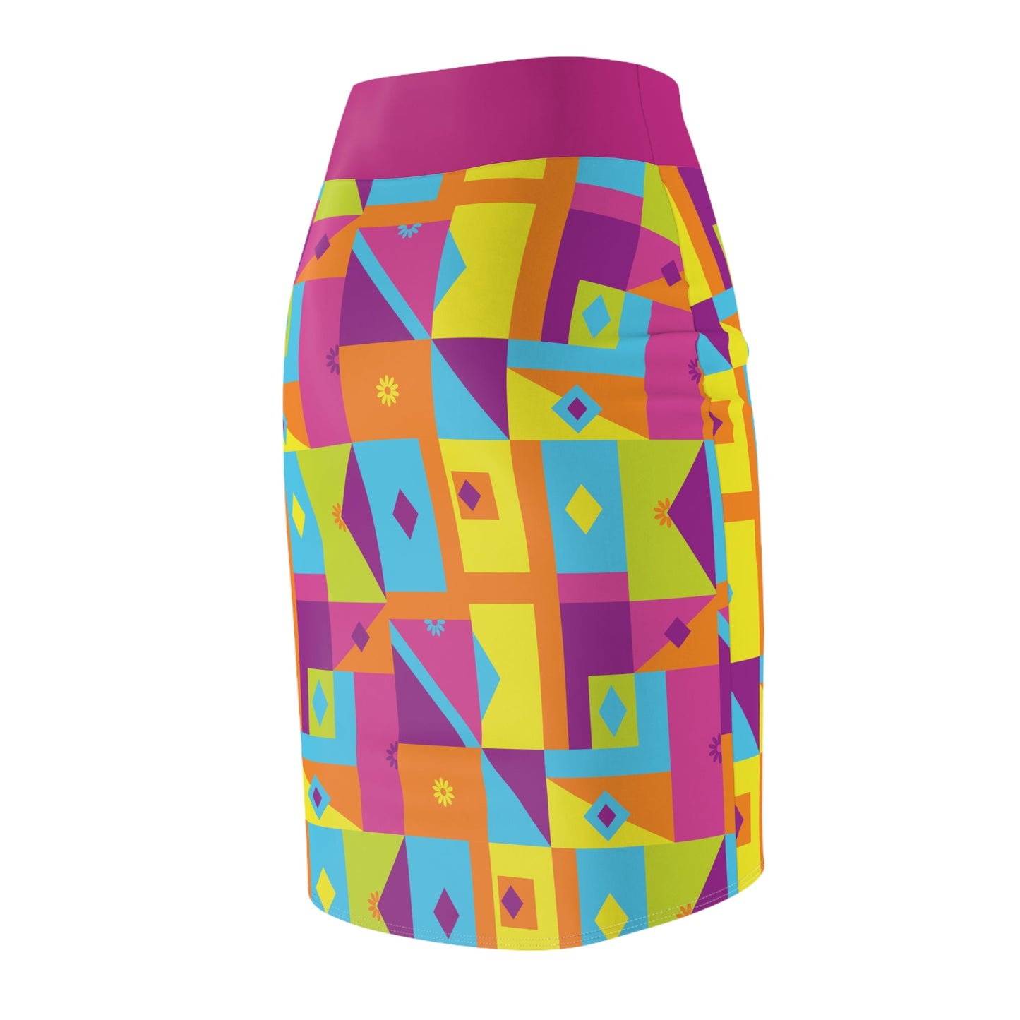 Neon Nights Women's Pencil Skirt (AOP) - Sunflower Cabana