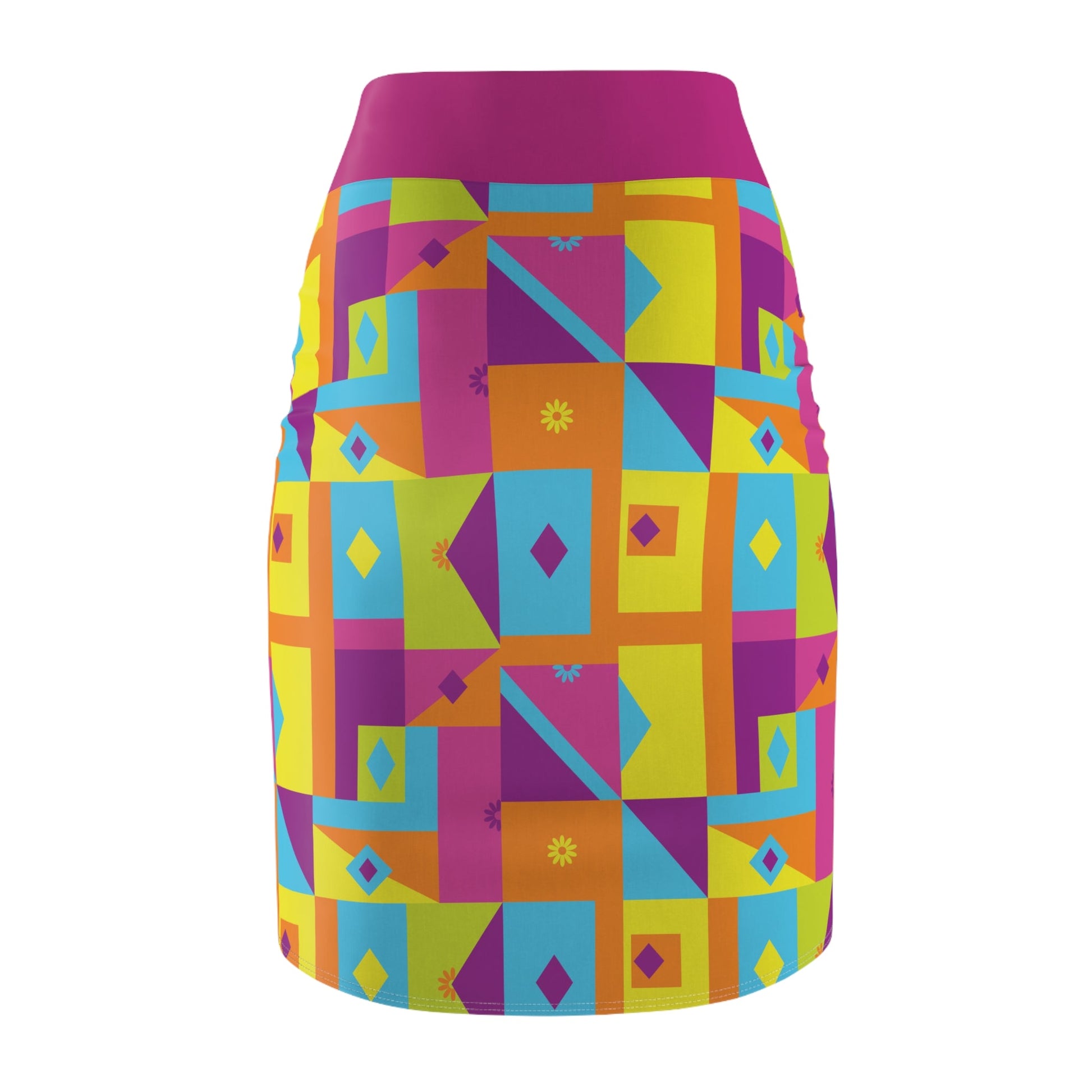 Neon Nights Women's Pencil Skirt (AOP) - Sunflower Cabana