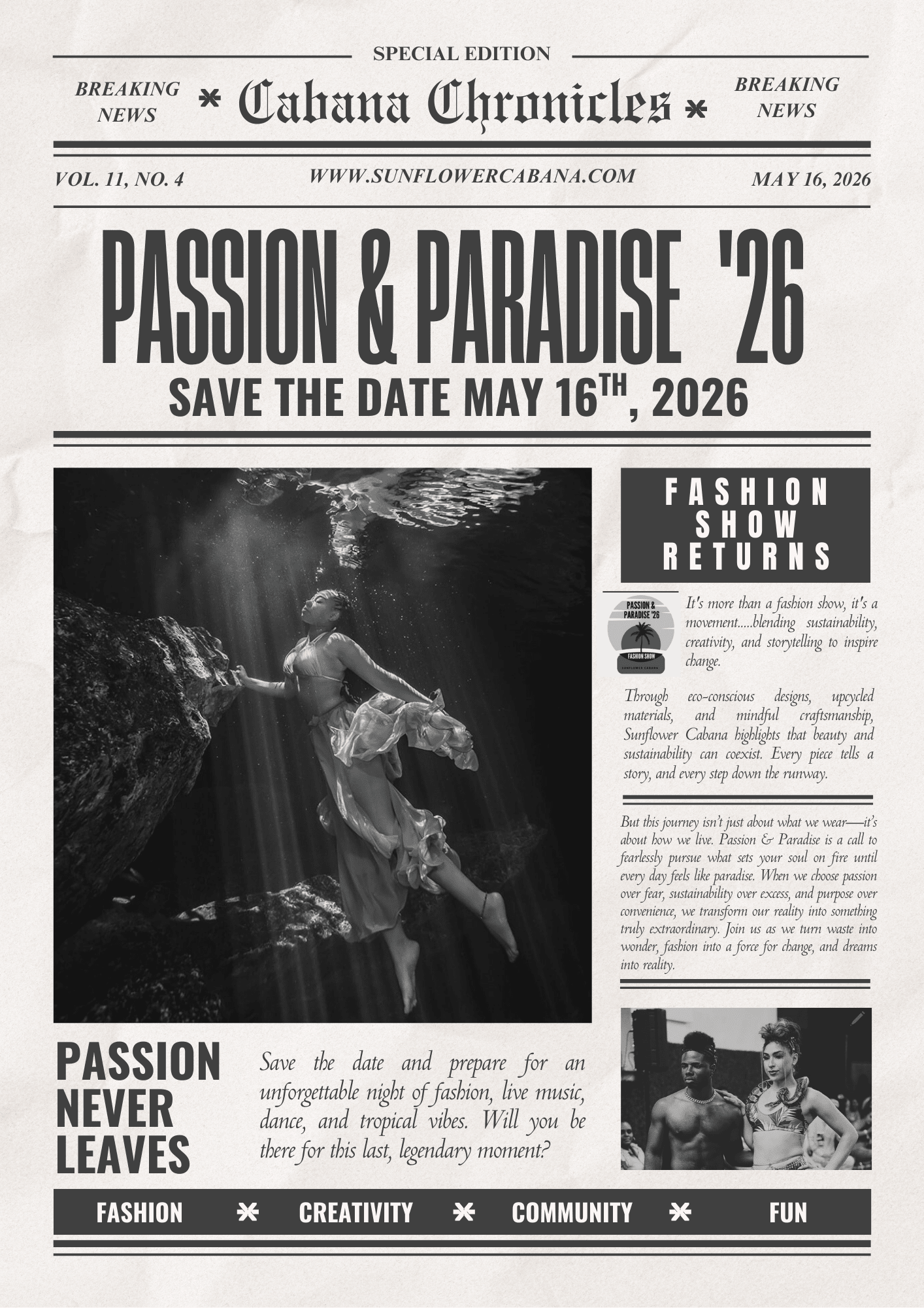 Passion & Paradise '26 4th Annual Fashion Experience - Sunflower Cabana