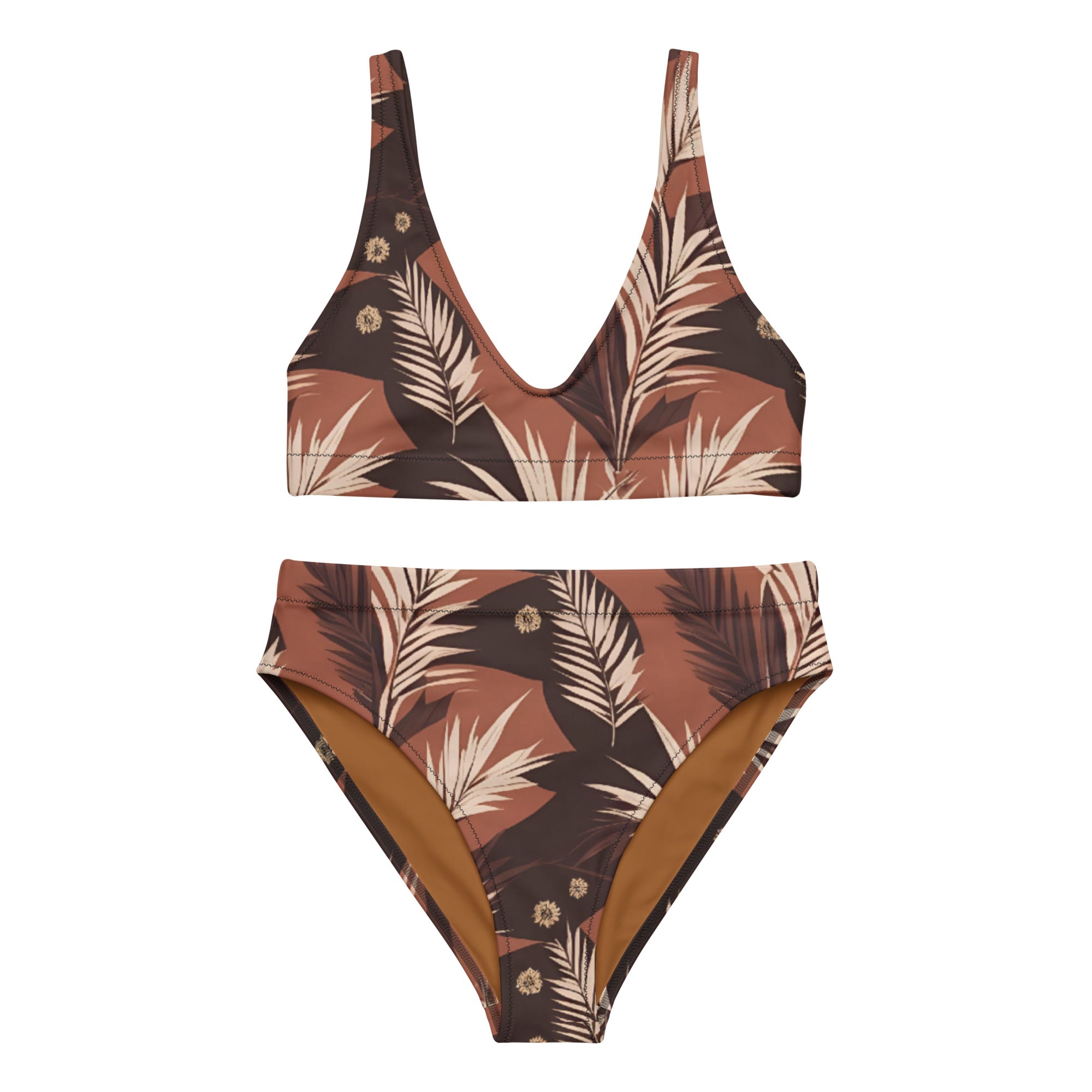 Rustling Soul Recycled high-waisted bikini – Sunflower Cabana