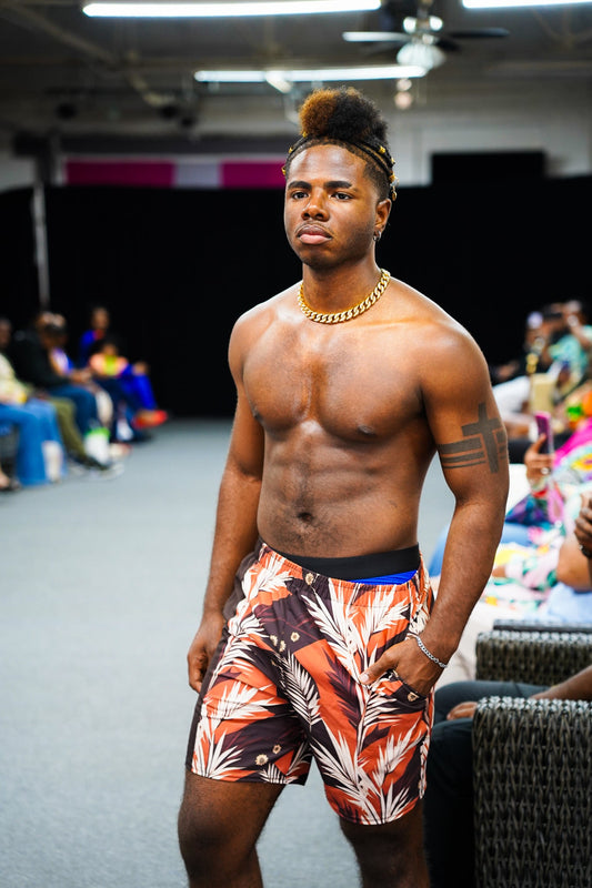 Rustling Soul Recycled Swim Trunks - Sunflower Cabana