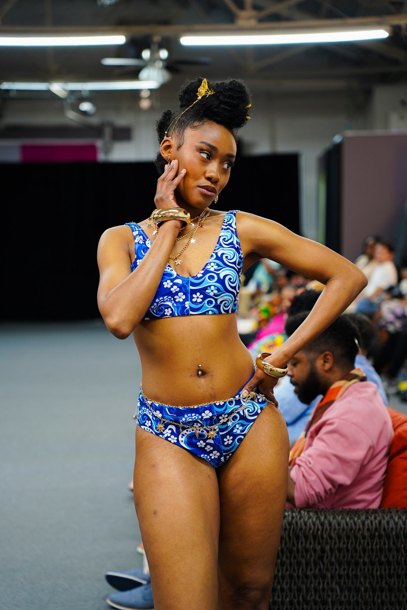 Serenity Flow Recycled high - waisted bikini - Sunflower Cabana