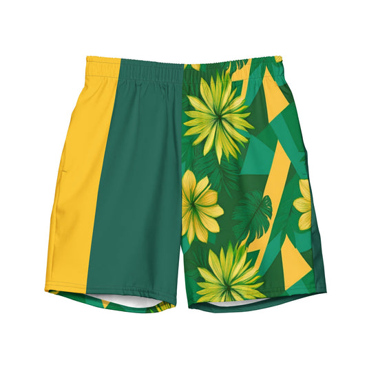 Solar Roots Recycled Swim Trunks - Sunflower Cabana