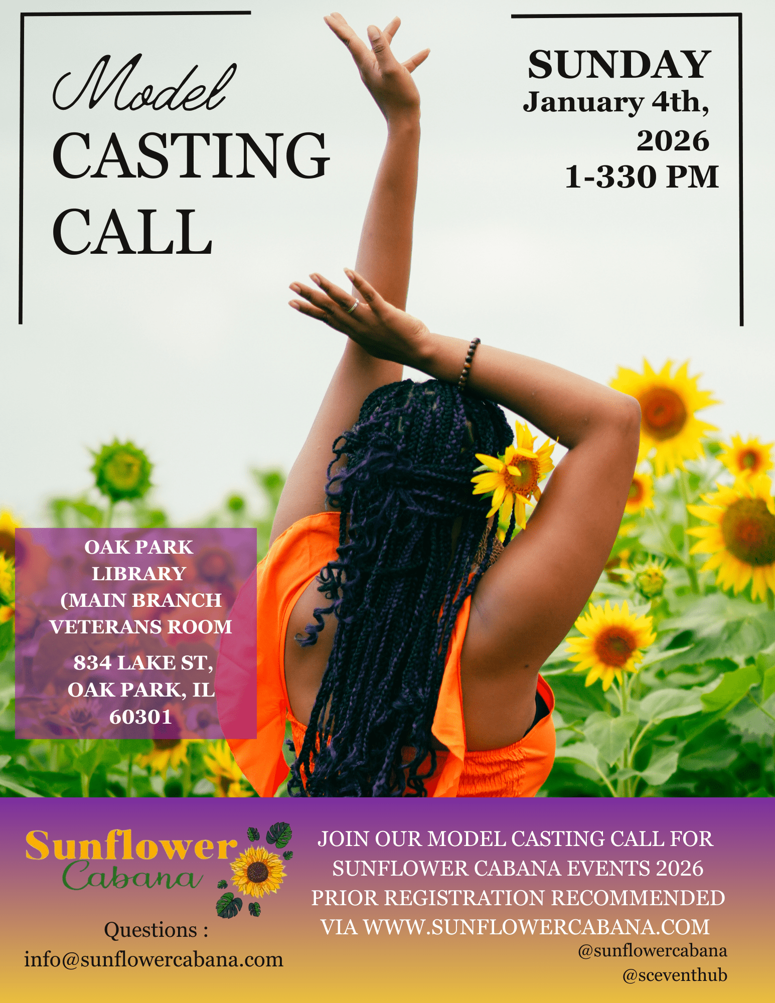 Sunflower Cabana Model Call - Sunflower Cabana
