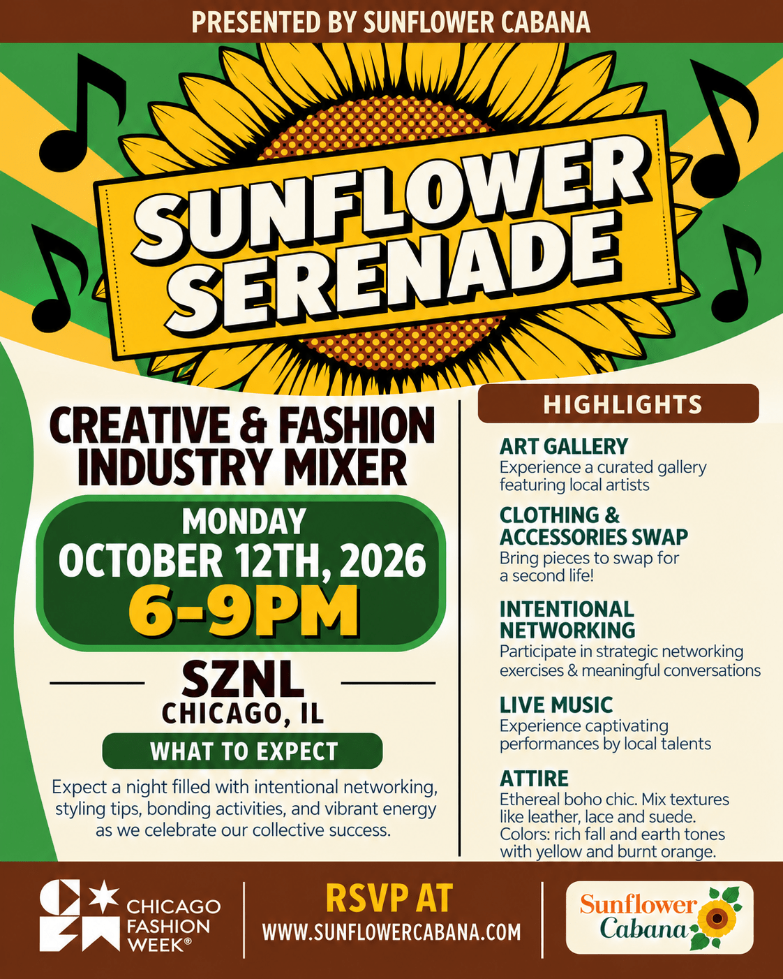 Sunflower Serenade: Chicago Creatives Mixer - Sunflower Cabana