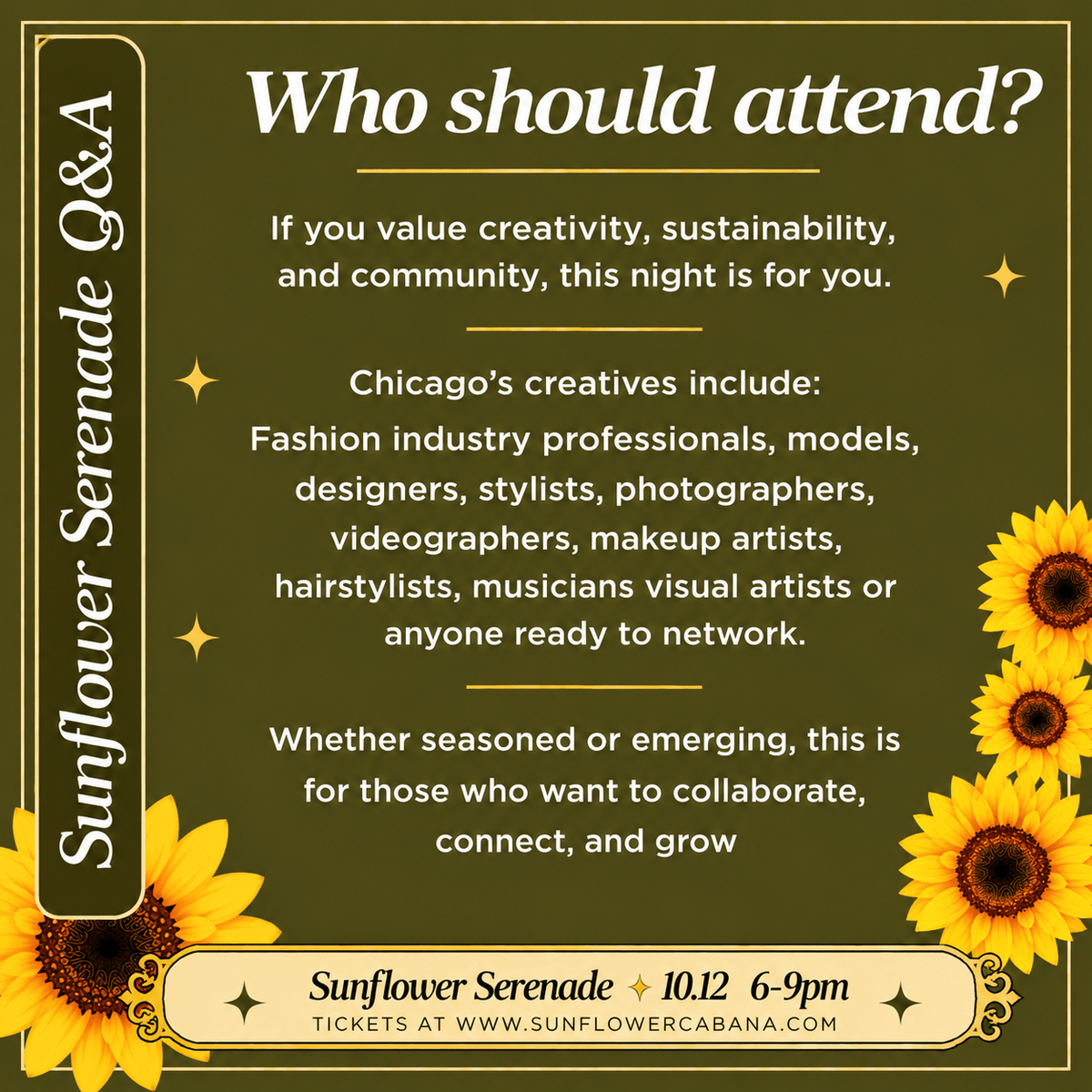 Sunflower Serenade: Chicago Creatives Mixer - Sunflower Cabana