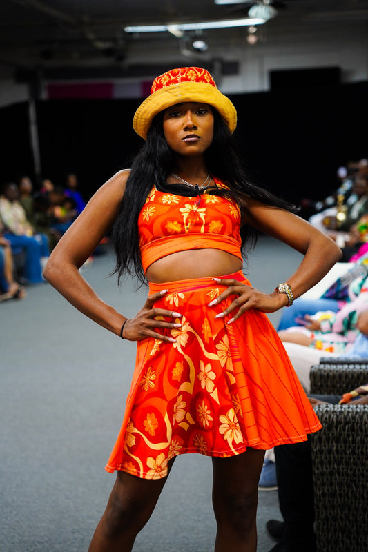 Wildfire Spirit Skater Skirt - Sunflower Cabana