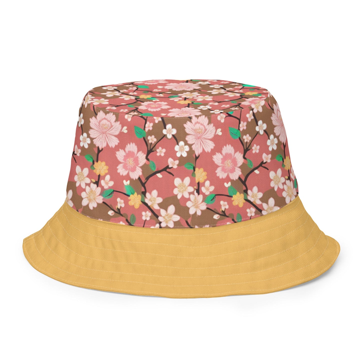 Wildfire Spirit xBlush in the Wind (Prints) Reversible bucket hat - Sunflower Cabana