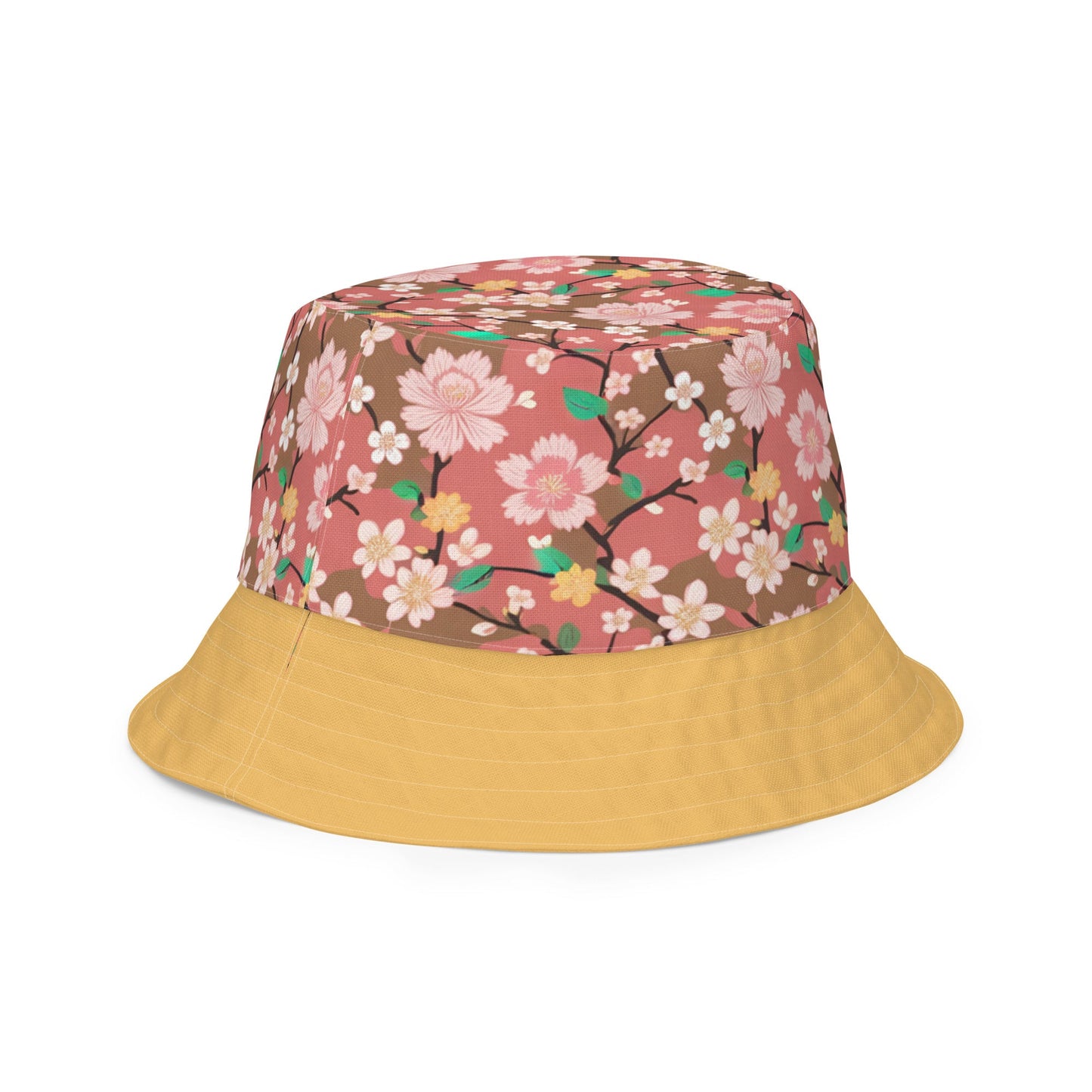 Wildfire Spirit xBlush in the Wind (Prints) Reversible bucket hat - Sunflower Cabana