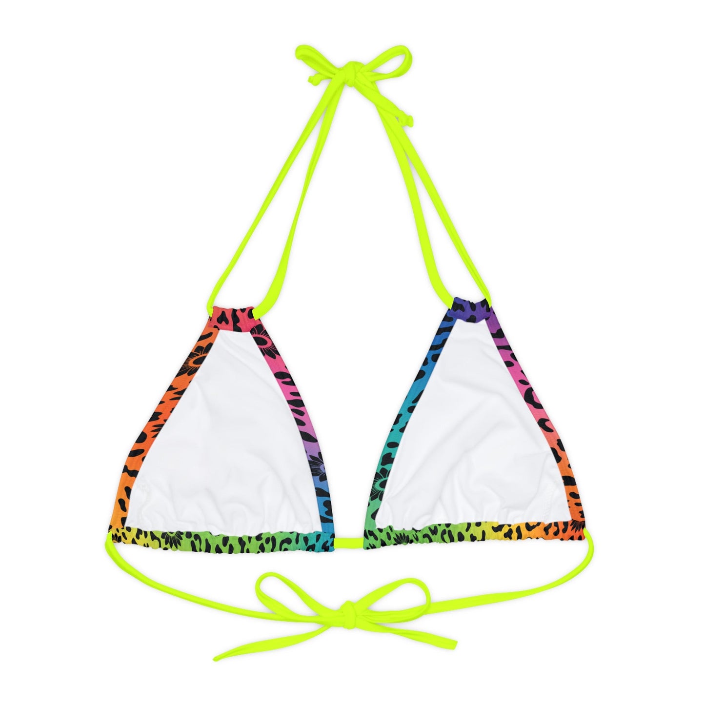 Wildflower 2 Strappy Triangle Bikini Top (AOP) - Sunflower Cabana