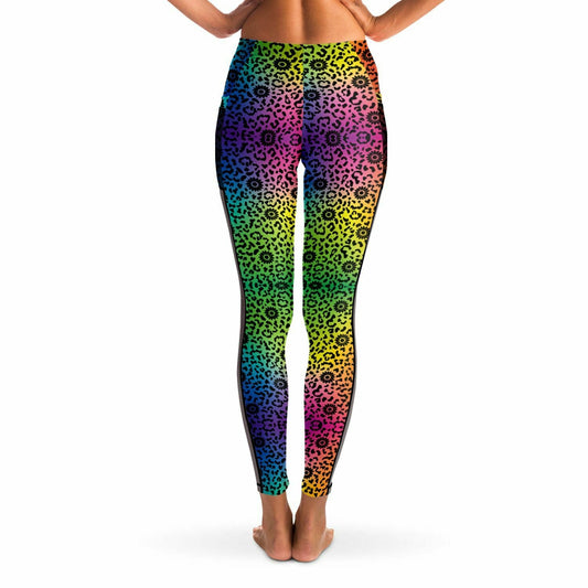 Wildflower Leopard Mesh Pocket Legging - AOP - Sunflower Cabana
