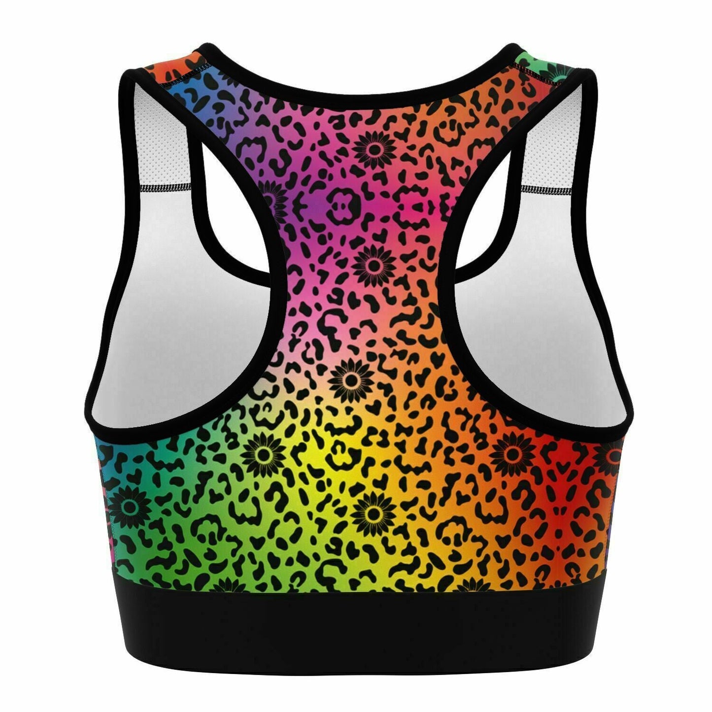 Wildflower Leopard Print Groove Sports Bra - Sunflower Cabana