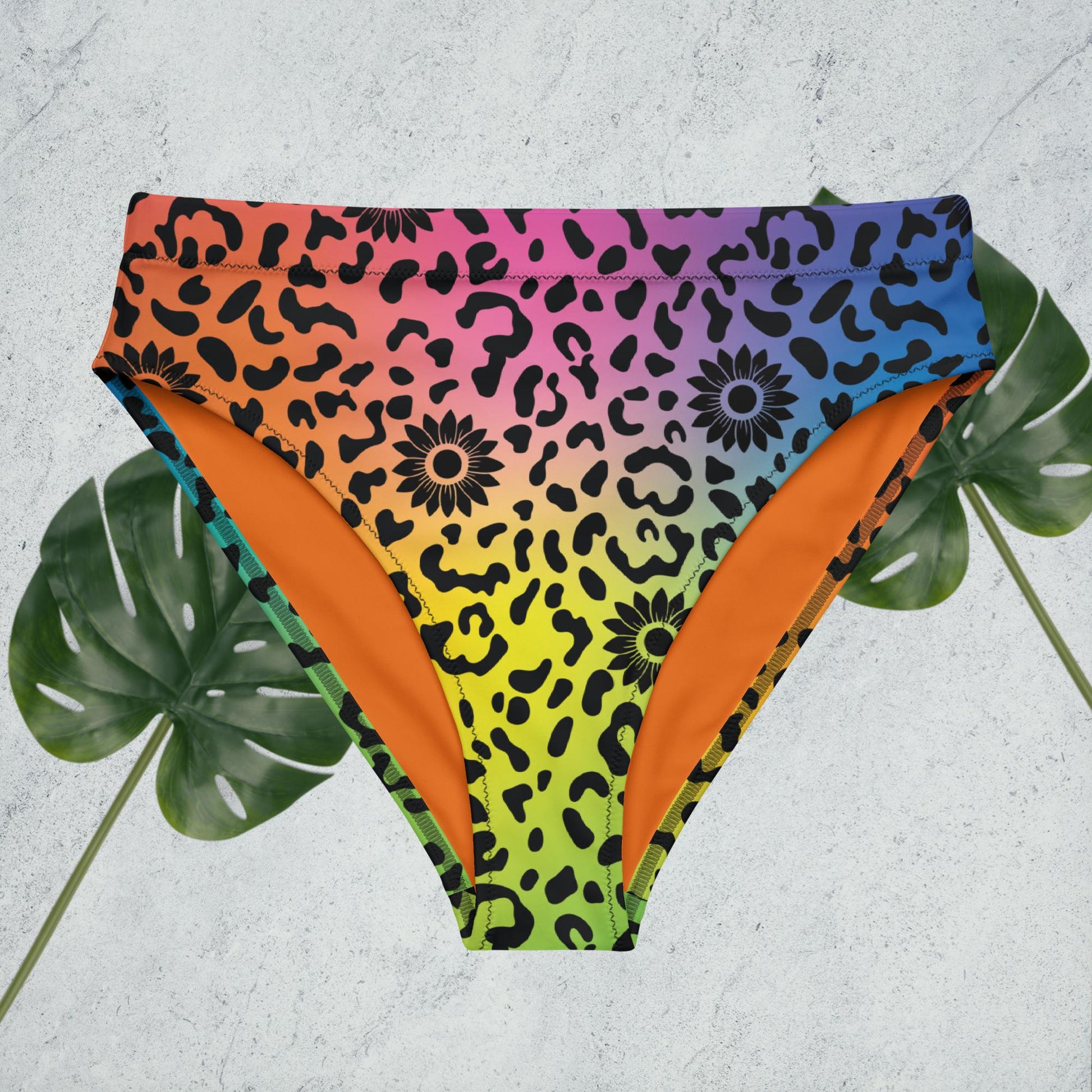 Wildflower Recycled high-waisted bikini bottom - Sunflower Cabana