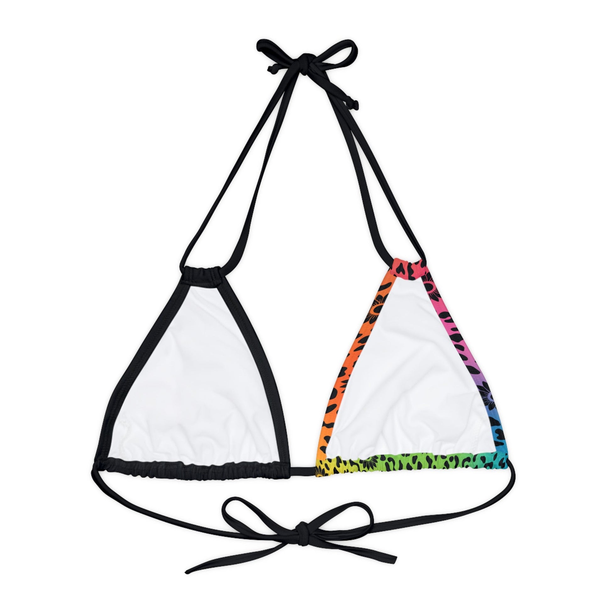 Wildflower Strappy Triangle Bikini Top (AOP) - Sunflower Cabana