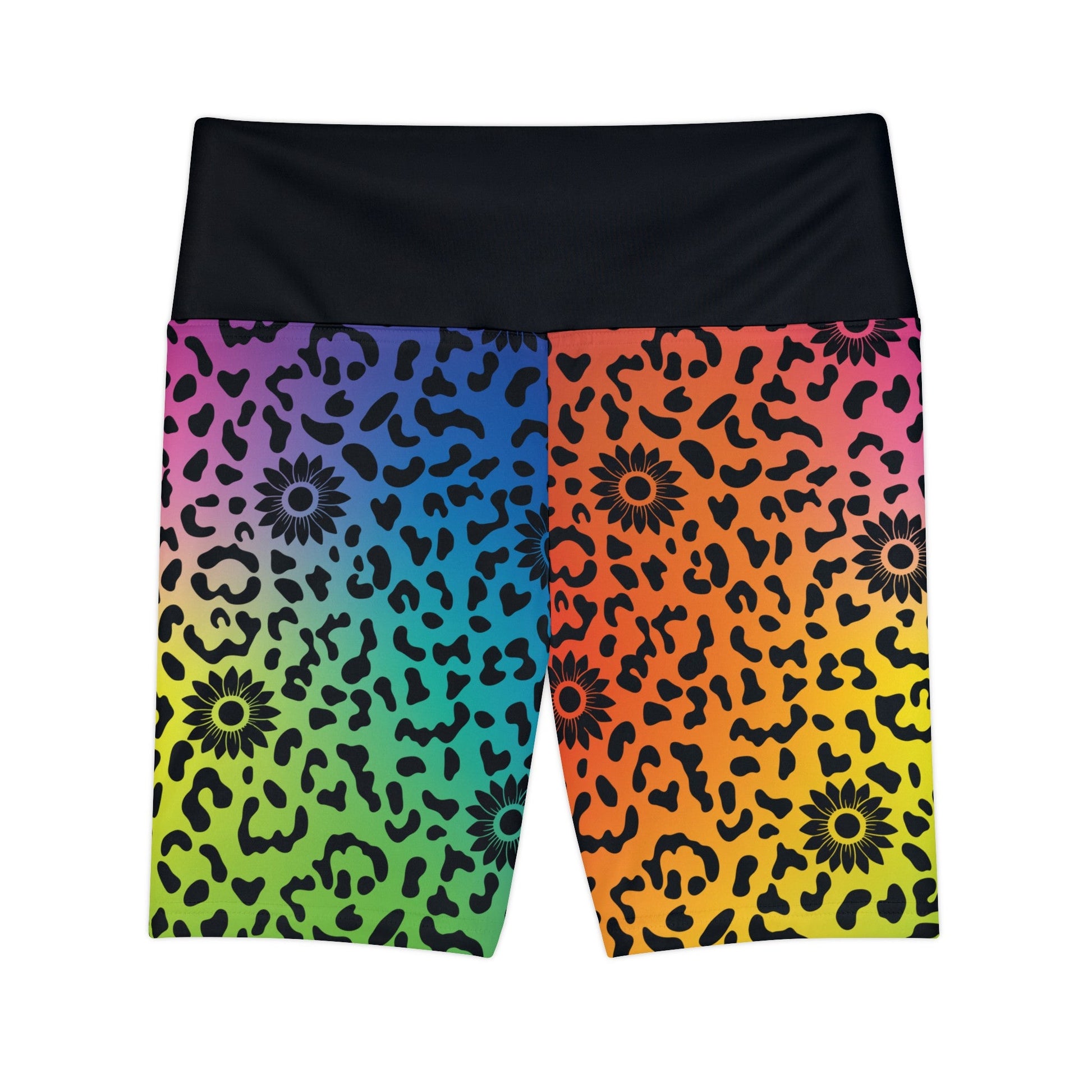 Wildflower Women's Workout Shorts (AOP) - Sunflower Cabana