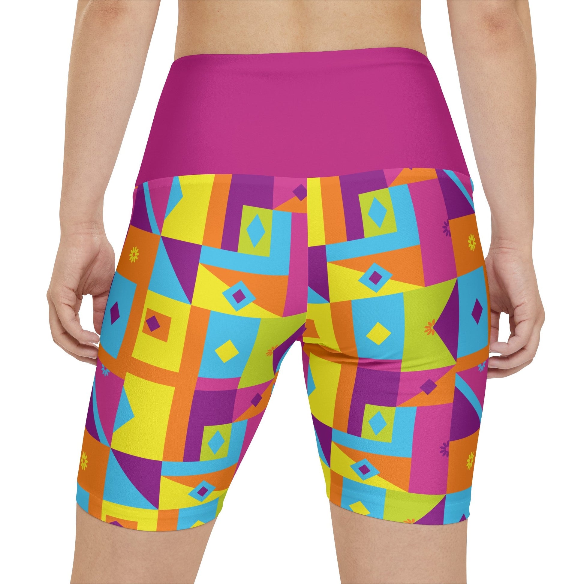 Women's Workout Shorts (AOP) - Sunflower Cabana