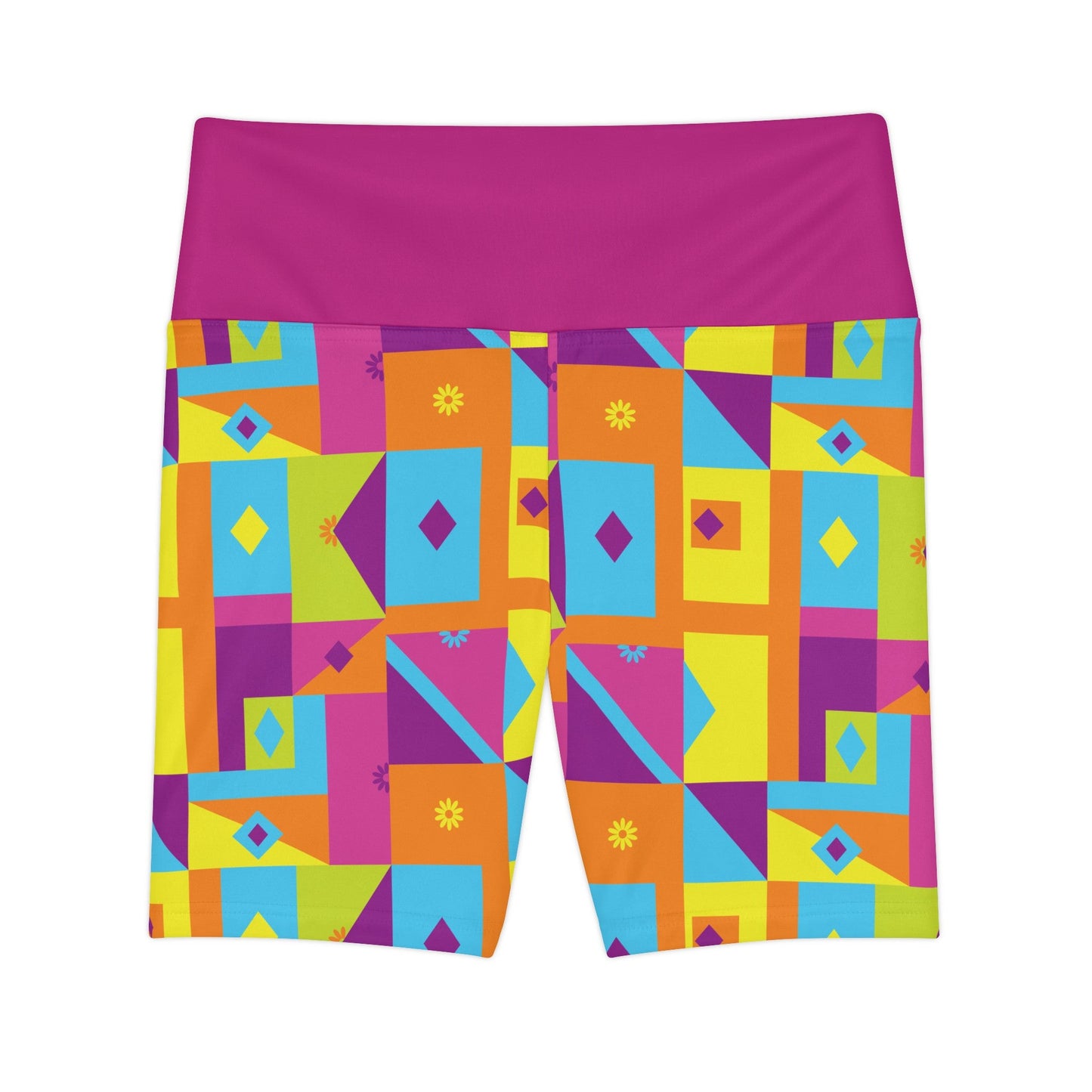 Women's Workout Shorts (AOP) - Sunflower Cabana