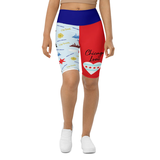 Chicago Love Biker Shorts - Sunflower Cabana