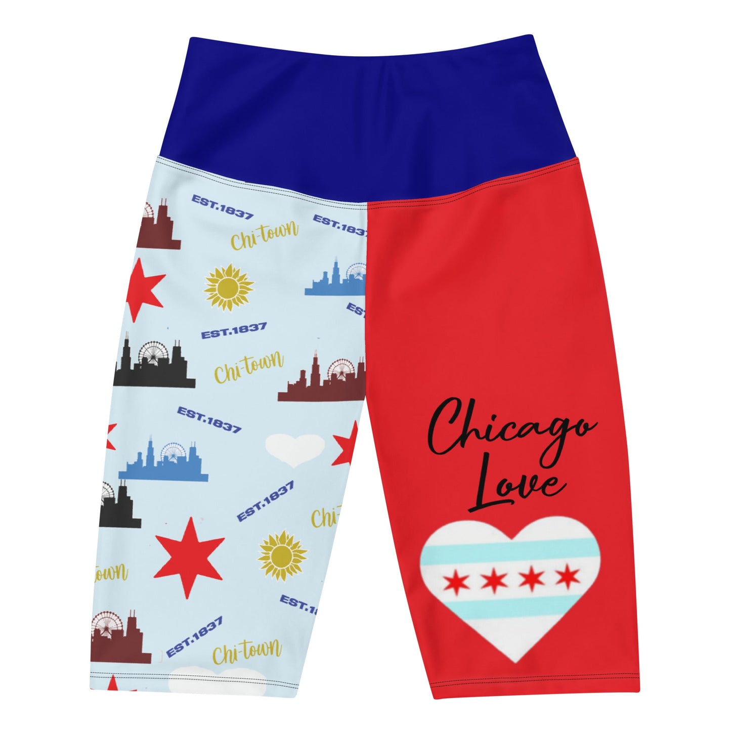 Chicago Love Biker Shorts - Sunflower Cabana