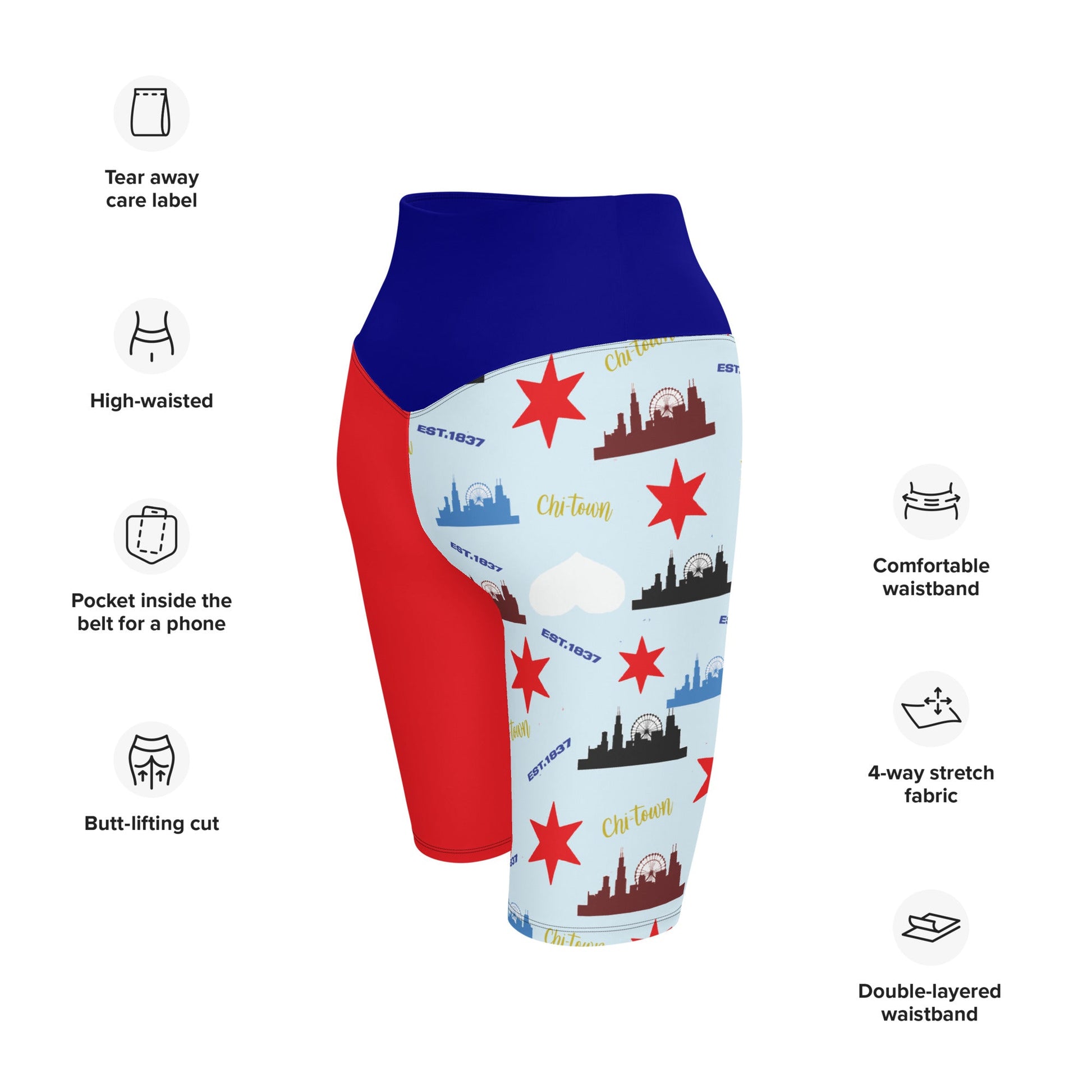 Chicago Love Biker Shorts - Sunflower Cabana