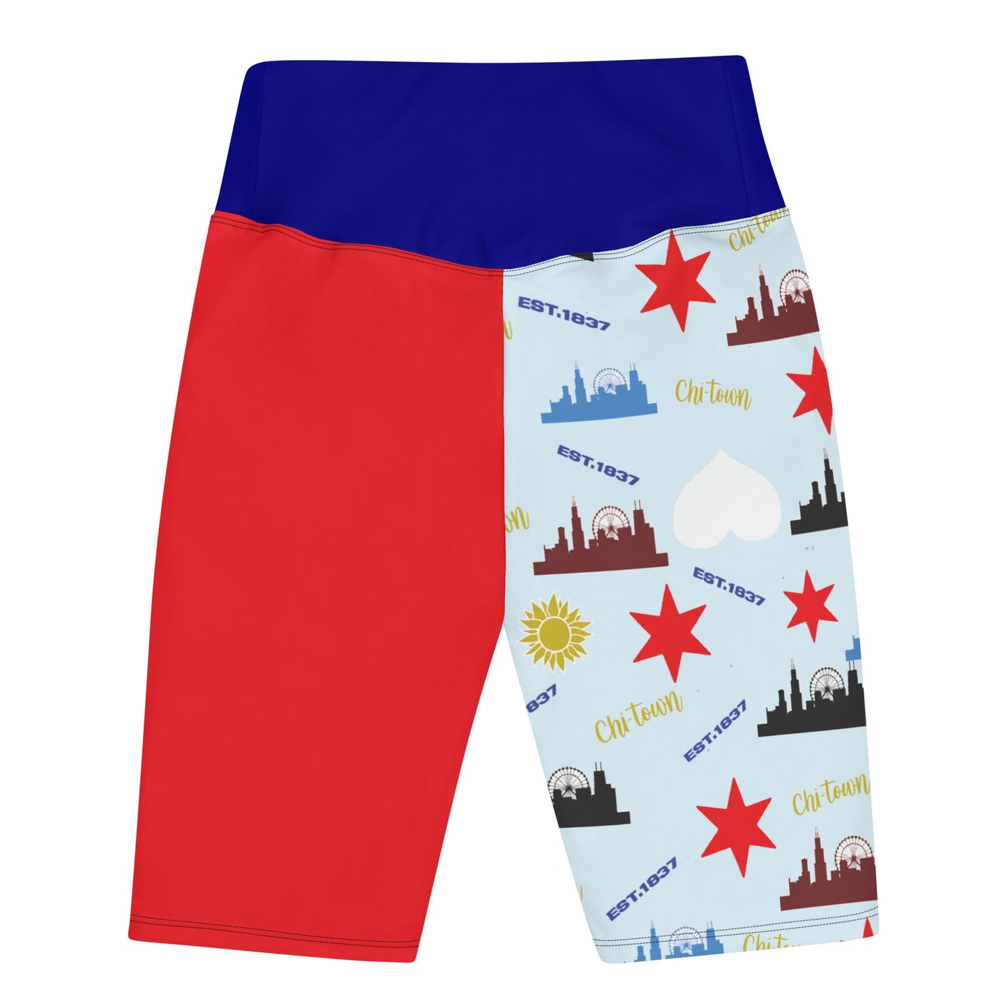 Chicago Love Biker Shorts - Sunflower Cabana