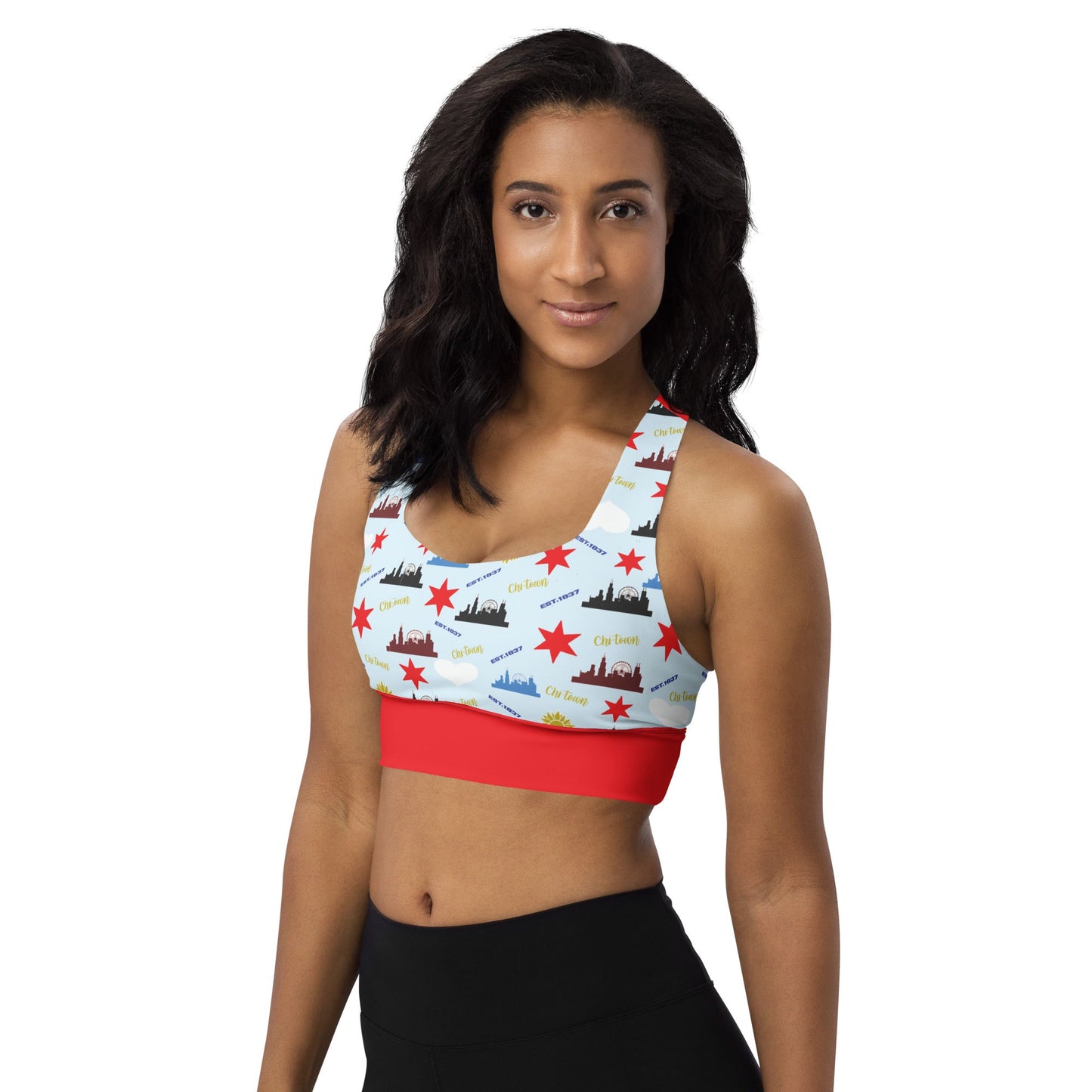 Chicago Love Longline sports bra - Sunflower Cabana