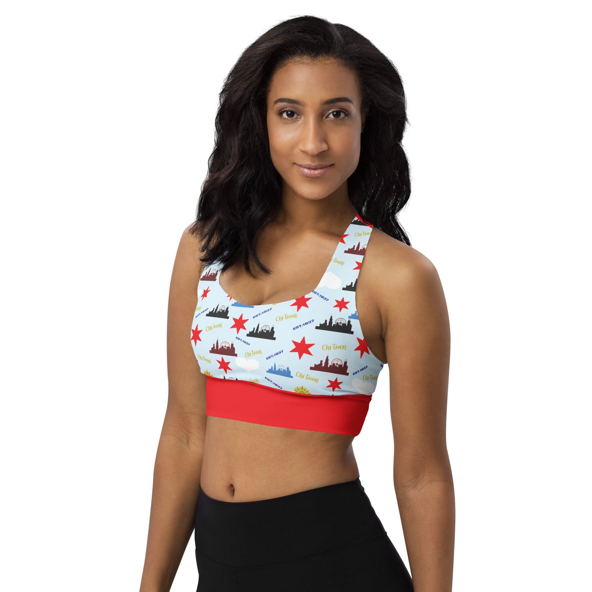 Chicago Love Longline sports bra - Sunflower Cabana