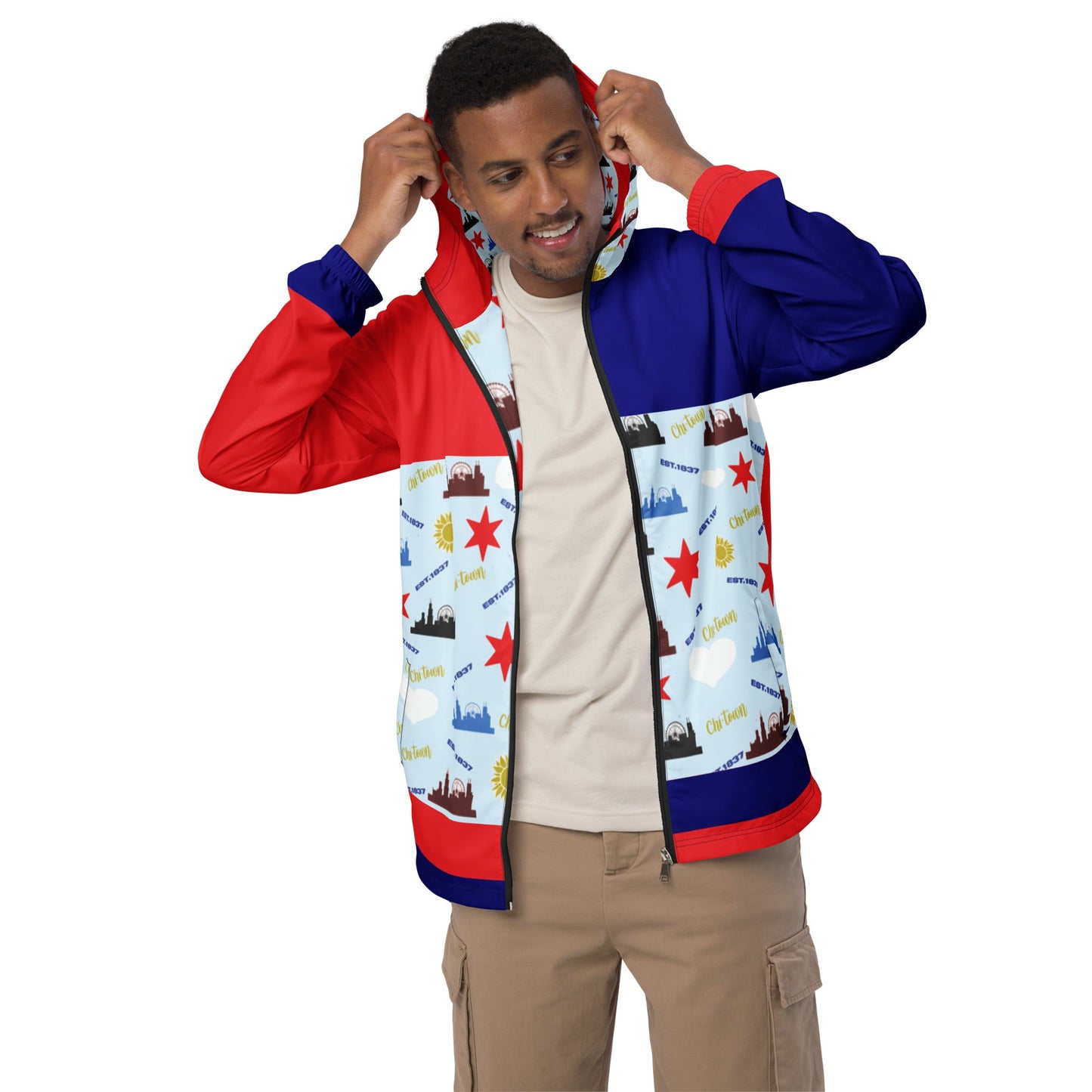 Chicago Love Men's/Unisex windbreaker - Sunflower Cabana