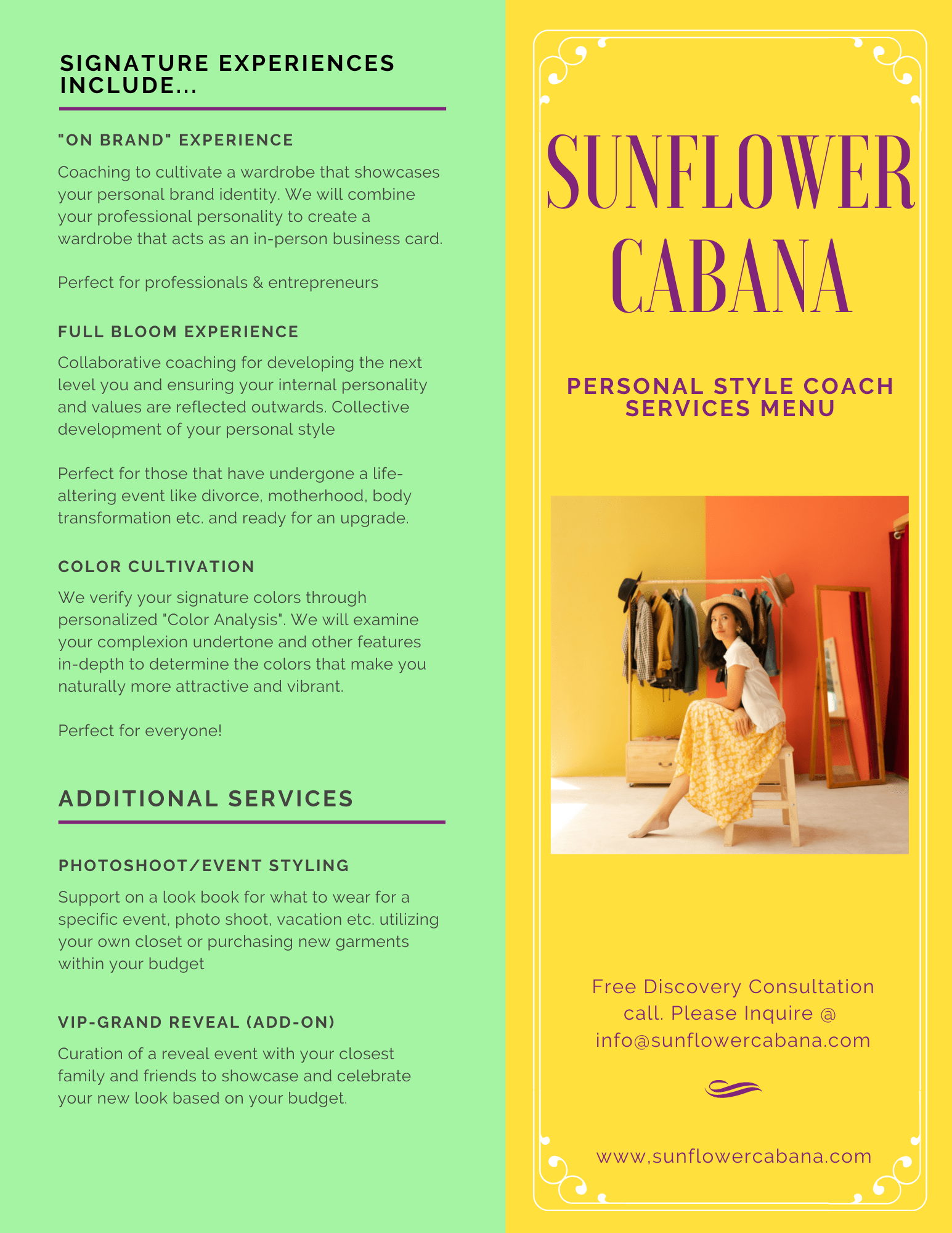 Free 15 Minute Consultation Call - Sunflower Cabana