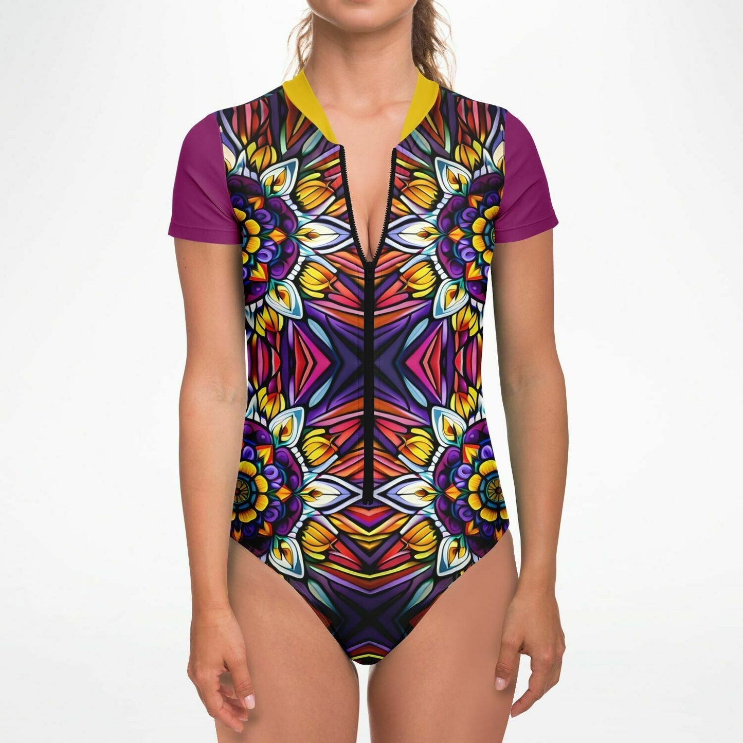 Kaleidoscope Bodysuit Short Sleeve - Sunflower Cabana