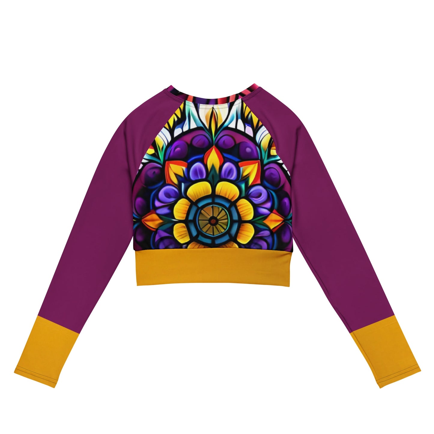 Kaleidoscope Recycled long-sleeve crop top - Sunflower Cabana