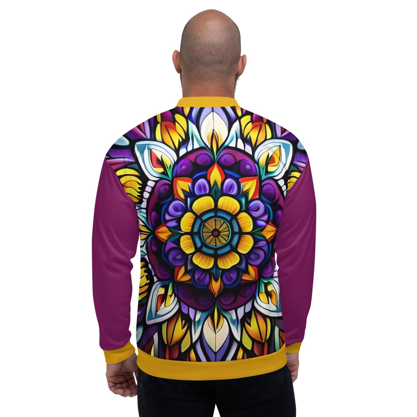 Kaleidoscope Unisex Bomber Jacket - Sunflower Cabana