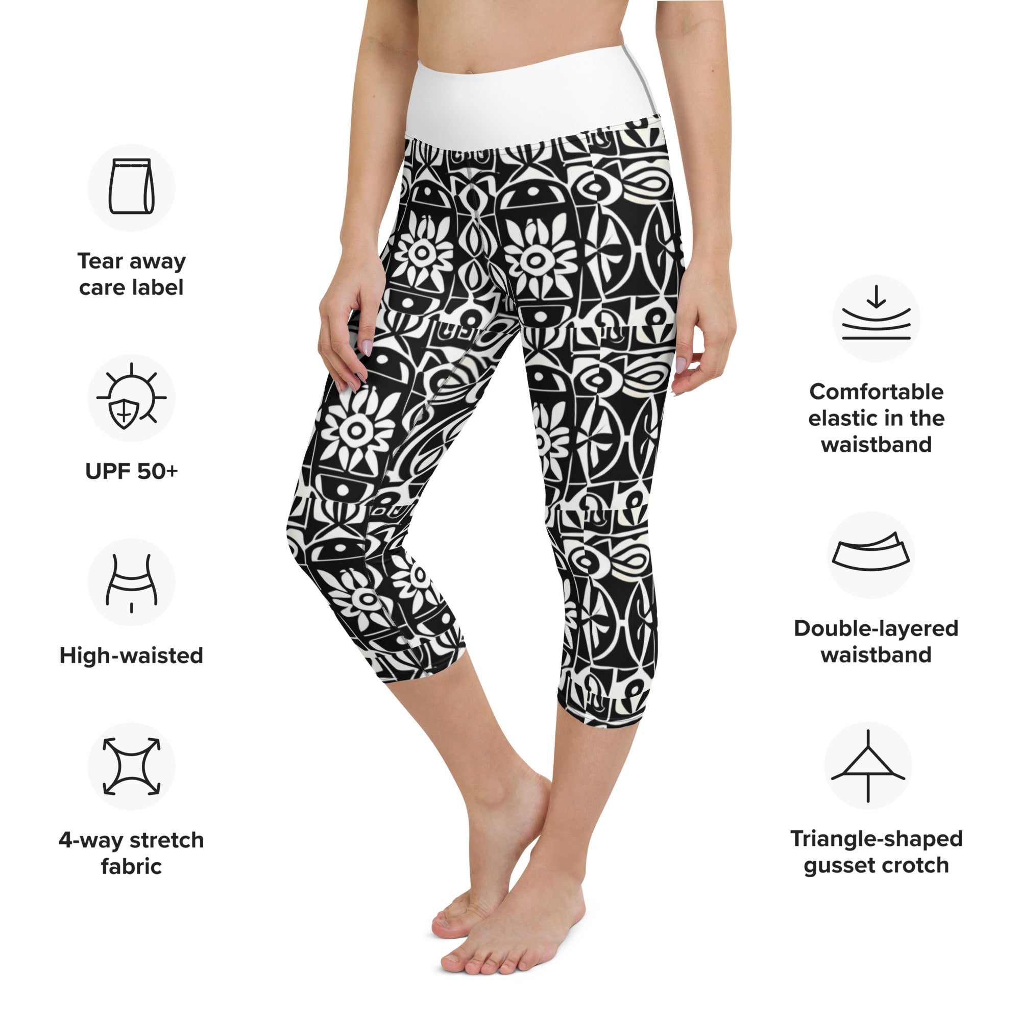 Tic-Tac-Toe High Waist Leggings | Printed Yoga Pants | Athlizur